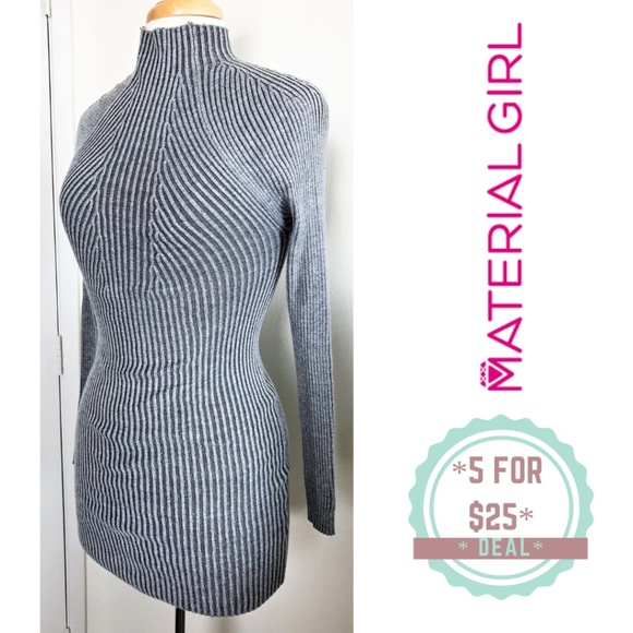 Material Girl Dresses & Skirts - * MATERIAL GIRL gray long sleeve fitted dress S